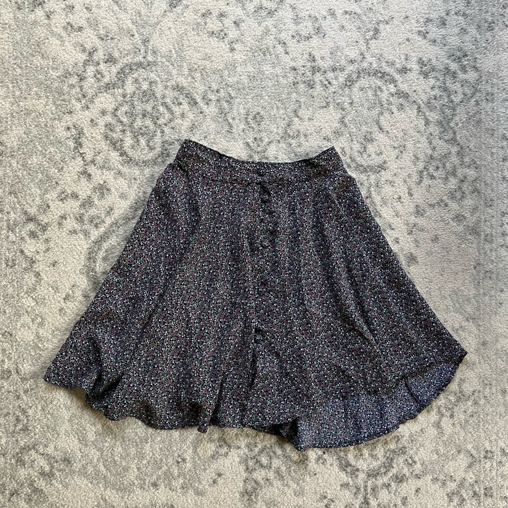 1990s Flowy Floral Mini Skirt